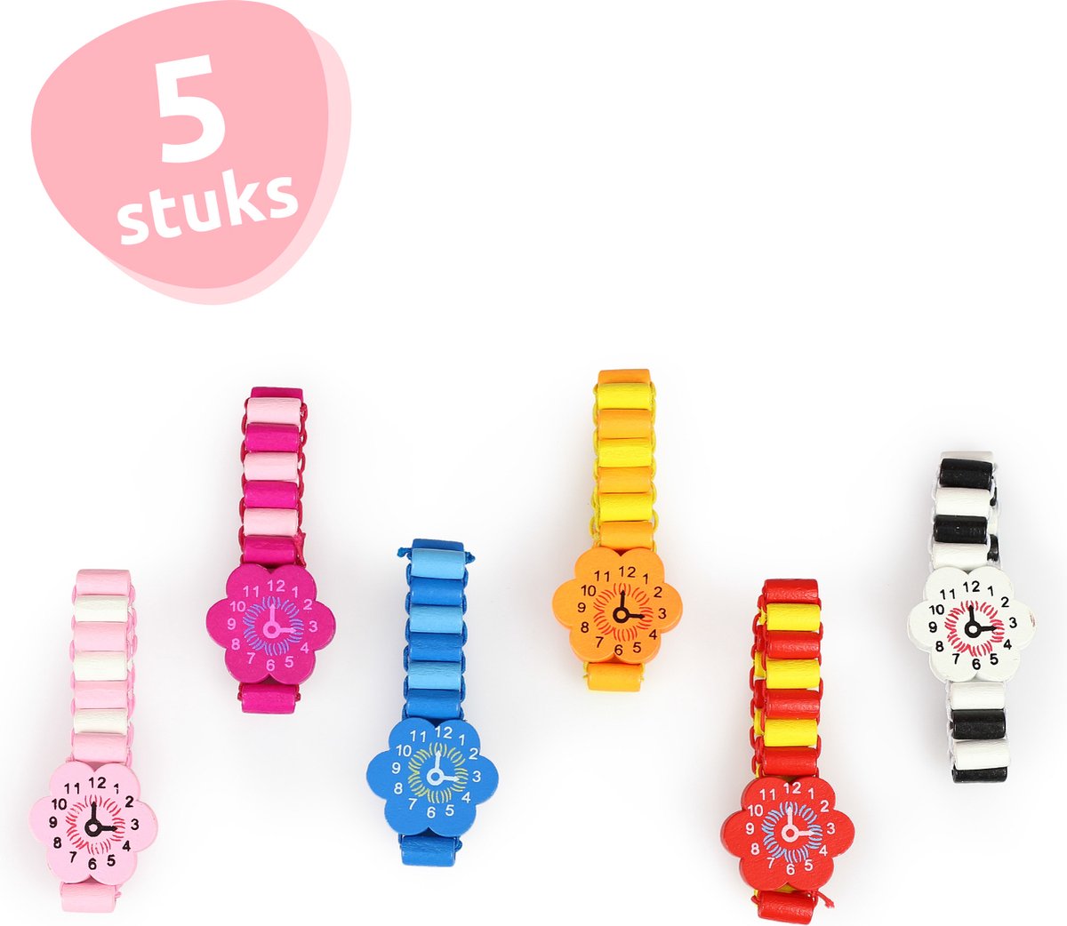 Isas Friends® - Uitdeelcadeaus Houten Horloges - 5 stuks - Traktatie